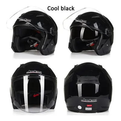 (cool black, L) Motorcycle Helmets Half Face Abs Motorbike Helmet Electric Safety Helmet For Wom