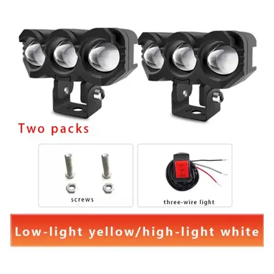 (2 PCS) 1x Motorcycle Spotlight High Beam/low Beam Led Headlight Lens For 4x4 Atv Truck Auxiliar