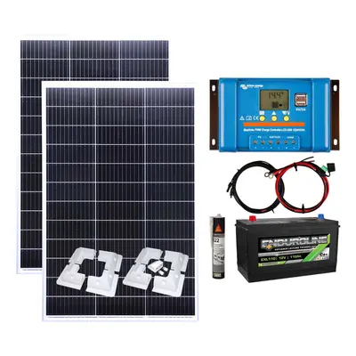 300w Solar Kit USB Charging Controller,Cables,Mounts,Battery,Sikaflex