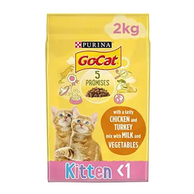 Go Cat Kitten Dry Cat Food Chicken Milk & Veg x 2kg Packs