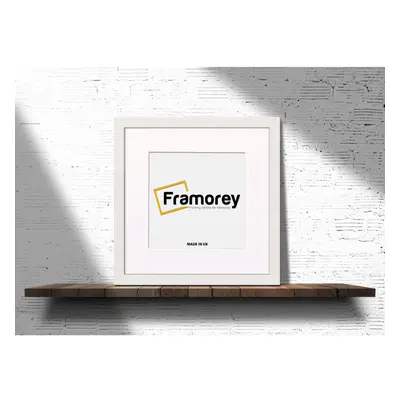 (White With White Mount, 55x55CM Pic (65x65CM Frame)) Square Size White Picture Frame Photo Fram