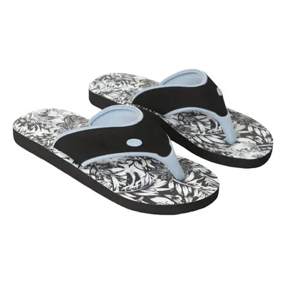 (6 UK, Jet Black) Animal Womens/Ladies Swish Leaf Print Recycled Flip Flops