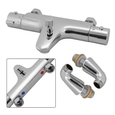 New Modern Bath Shower Mixer Taps Deck Mounted Chrome Valve Bar Tap