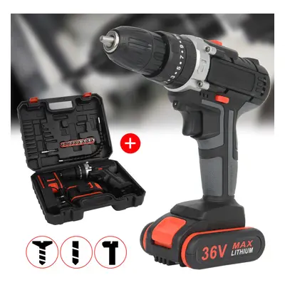 36V 2Speed Power Cordless Combi impact Drill Screwdriver Batteries