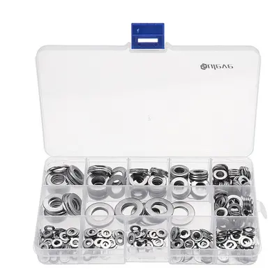 395Pcs Stainless Steel Form A Flat Washer Assortment Kit M4/M5/M6/M8/M10/M12