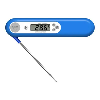 (Blue) Digital Food Thermometer Instant Read Meat Probe Kitchen Cooking Temperature Tester for M