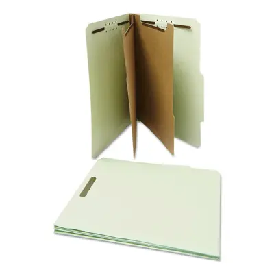 Universal UNV10273 6-Section 2-Divider Pressboard Classification Folders - Letter Gray/Green 10/