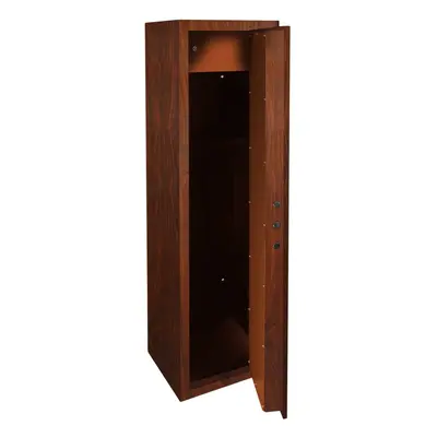 Deluxe Model Gun Scoped Cabinet In Wood Effect Finish With Built In Ammunition Safe