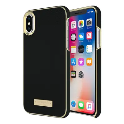 Kate Spade New York Saffiano Wrap Case for iPhone Xs/X - Black and Gold