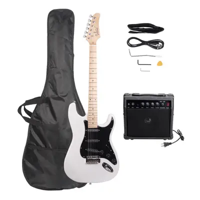 GST Electric Guitar Starter Kit Set With 20W Amplifier Combo Bag White