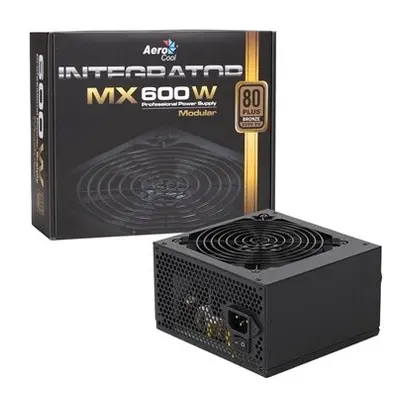 Aerocool Integrator MX Series 600W 120mm Thermal Control Silent Fan PLUS Silver Semi Modular PSU