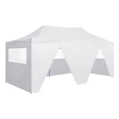 vidaXL Professional Folding Party Tent with Sidewalls 3x6m Steel White Shade