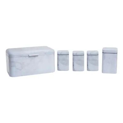 5 Pc Marble Effect Kitchen Storage Set, Kitchen Storage Set, Piece Kitchen Canister Set, Metal C