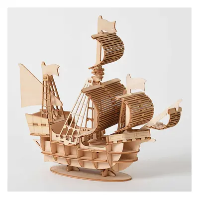 DIY 3D Wooden Handmade Assemble Three-dimensional Marine Sailing Ship Model Building Toy