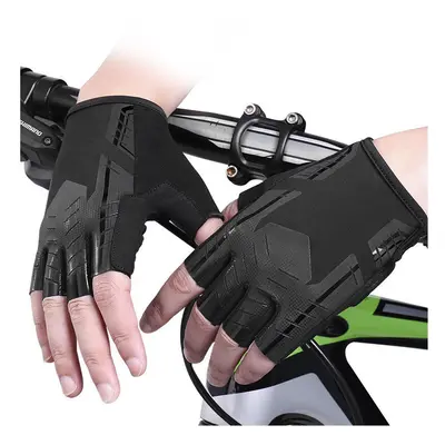 (L) Half Finger Glove Waterproof Cycling Climbing Fitness Breathable Anti-skid Gloves