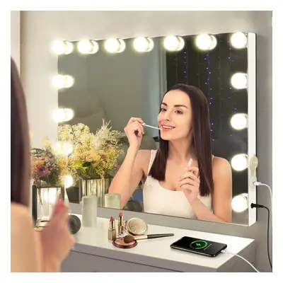 (15 LED Bulbs) Hollywood make-up mirror 15/18 Bulb Lighting w/USB