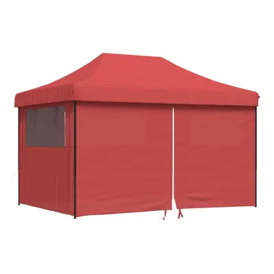 (burgundy, with sidewalls) vidaXL Foldable Party Tent Pop-Up with Sidewalls Patio Gazebo Canopy 