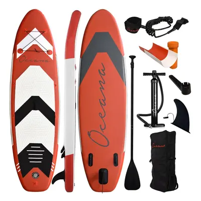 (Red) ASAB Inflatable Stand Up 10FT Paddle Board Set Kit