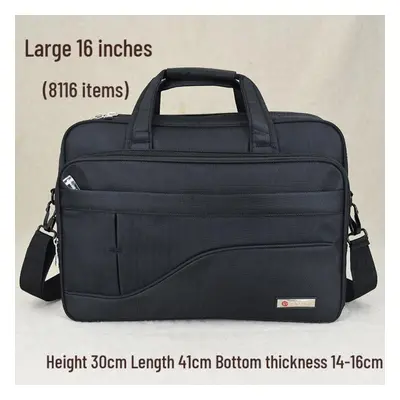 (black, Large, inches, 8116) Men&apos;s Canvas Business Briefcase with Large Capacity for Laptop