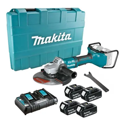 Makita DGA900PT4 18v / 36v Cordless Brushless 230mm 9" Angle Grinder - X 5.0ah