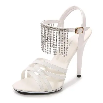 (white, 40) Women&apos;s Sexy Stiletto Sexy Super High Heels Nightclub Sandals Series 11cm High 