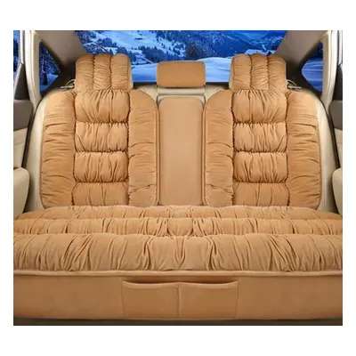 (beige, 1PC Rear Seat) Color Winter Warm Car Seat Covers Comfortable Plush Front/rear Car Seat C