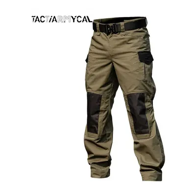 (green, XXL) Military Tactical Cargo Pants Men Army Training Trousers Multi Pockets Wear-resista