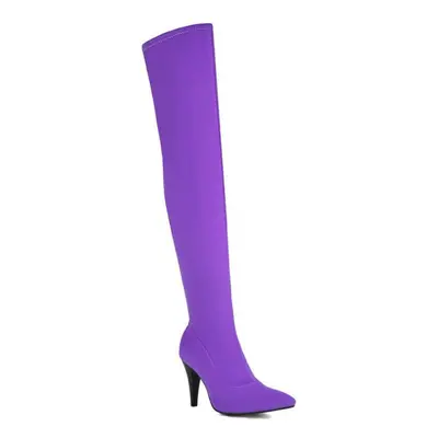 (purple, 40) Women&apos;s High-heeled Boots, Sexy European And American Style, Pointed Thin Heel