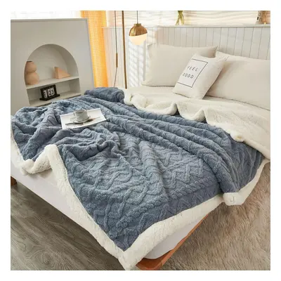 (blue, 150x200cm) Morse Colors Winter Thick Blankets Warm Wool Blanket Soft Throw On Sofa Cover 