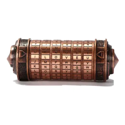 (copper, 13.5x5.5x5.5cm) Cryptex Da Vinci Code Mini Cryptex Lock Puzzle Boxes With Hidden Compar