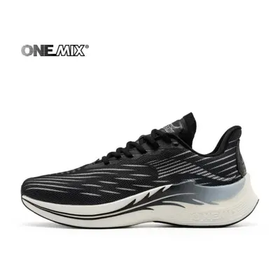 (white,black, 45) Onemix Men Running Shoes Onemix Unique Tongue Design Breathable Mesh Women Spo