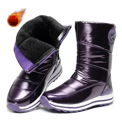 (purple, 39) Womens Boots Shoes Thickened High-tube Snow Boots Plus Plush Warm Boots Women Cotto