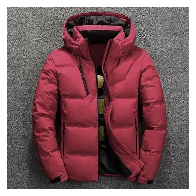 (red, 2XL) Minifann Maijiabao Mens Quilted Down Coats Winter Warm Padded Bubble Puffer Hooded Ja