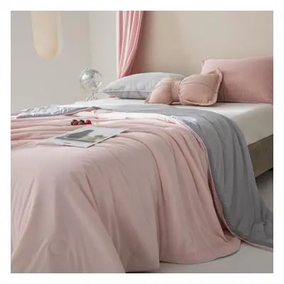 (pink, 200*230CM) Class A Ice Cream Cool Silk Summer Cool Quilt, Solid Color Summer Air-conditio