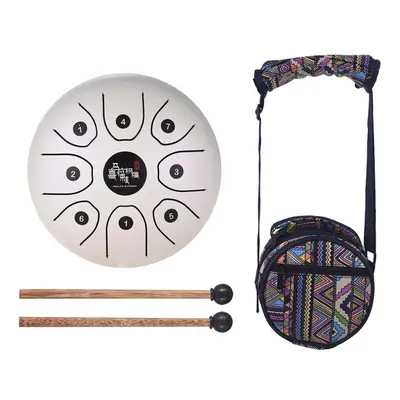 (pearl) 5.5 Inch Mini 8-tone Steel Tongue Drum C Key Percussion Instrument Hand Pan Drum With Dr