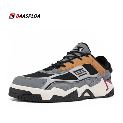 (tan, 44) Baasploa Men Casual Shoes New Fashion Walking Sneakers Waterproof Shoes Comfort Tenis 