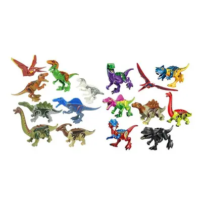 (Set3-16PCS) 16Pcs Mini Jurassic World Park Dinosaur Building Blocks