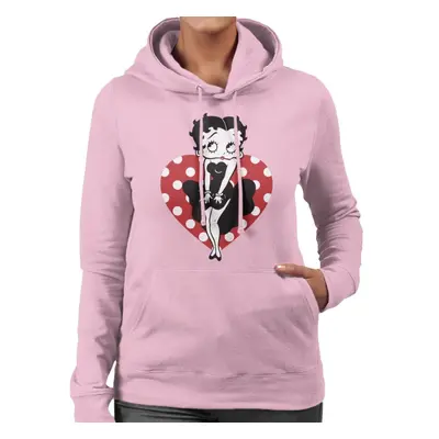 (M, Light Pink) Betty Boop Parody Women's Hooded Sweatshirt