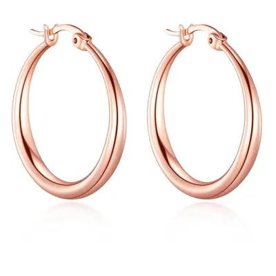 Rose Gold Plated 25mm Hoop Earrings