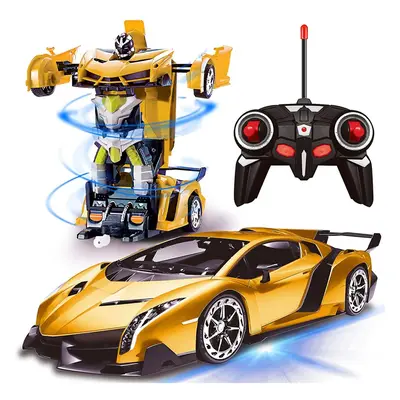 Remote Control Transform Car Robot Toy With Lights Deformation Rc Car 2.4ghz 1:18 Rechargeable 3