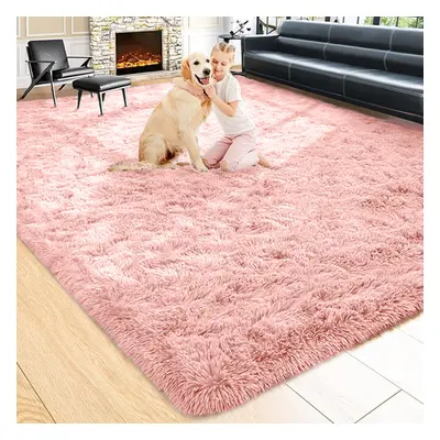 (PINK, 200X290 CM) Extra Large Rugs Fluffy Shaggy Living Room Rug