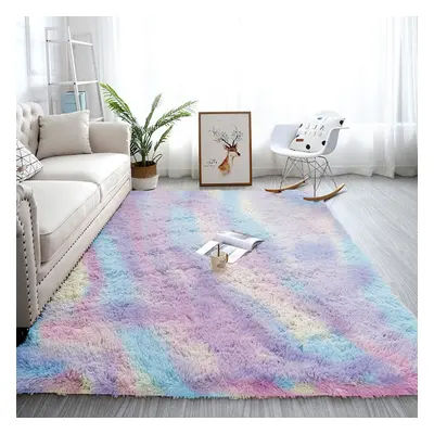 (Rainbow, x cm) Fluffy Shaggy Rugs Living Room Runner Carpet Mat