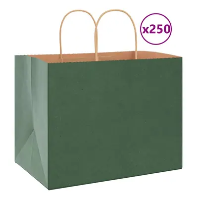 (green, x x cm) vidaXL Paper Bags pcs with Handles Brown 21x11x36 cm Paper Grocery Bag