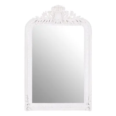 Premier Housewares Stone Grey Frame Wall Mirror Intricate Floral Border For Bedroom / Hallway / 