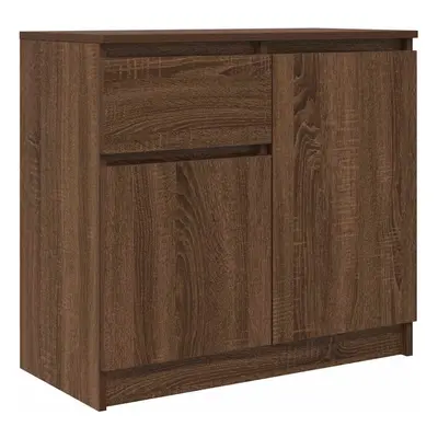 vidaXL Sideboard with Drawer Brown Oak 71x35x65 cm Engineered Wood