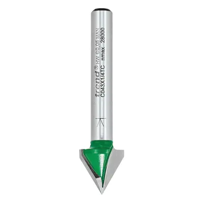 Trend Craft Pro 1/4in shank 'V'groove cutter 12.7mm diameter Two Flute Carbide tips.