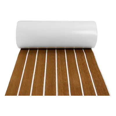 (Light Brown With White Lines) 2400x450x5mm Marine Boat Flooring EVA Foam Yacht Teak Decking She