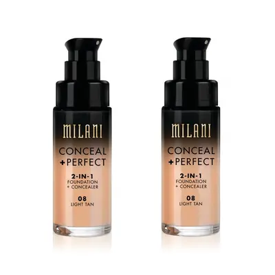 Milani Conceal And Perfect In Foundation + Concealer Light Tan 30ml x2