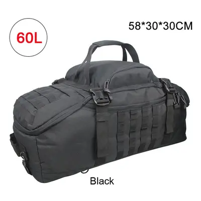 (60L Black) Men Army Sport Gym Bag Military Tactical Waterproof Backpack Molle Camping Backpacks