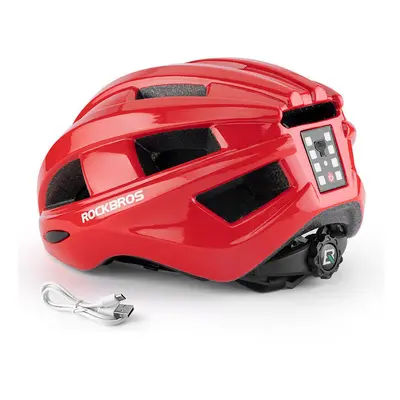 (Red) Cycling Helmet With Tail Light USB Charging Three Modes Of Light-Emitting Adjustable Mount